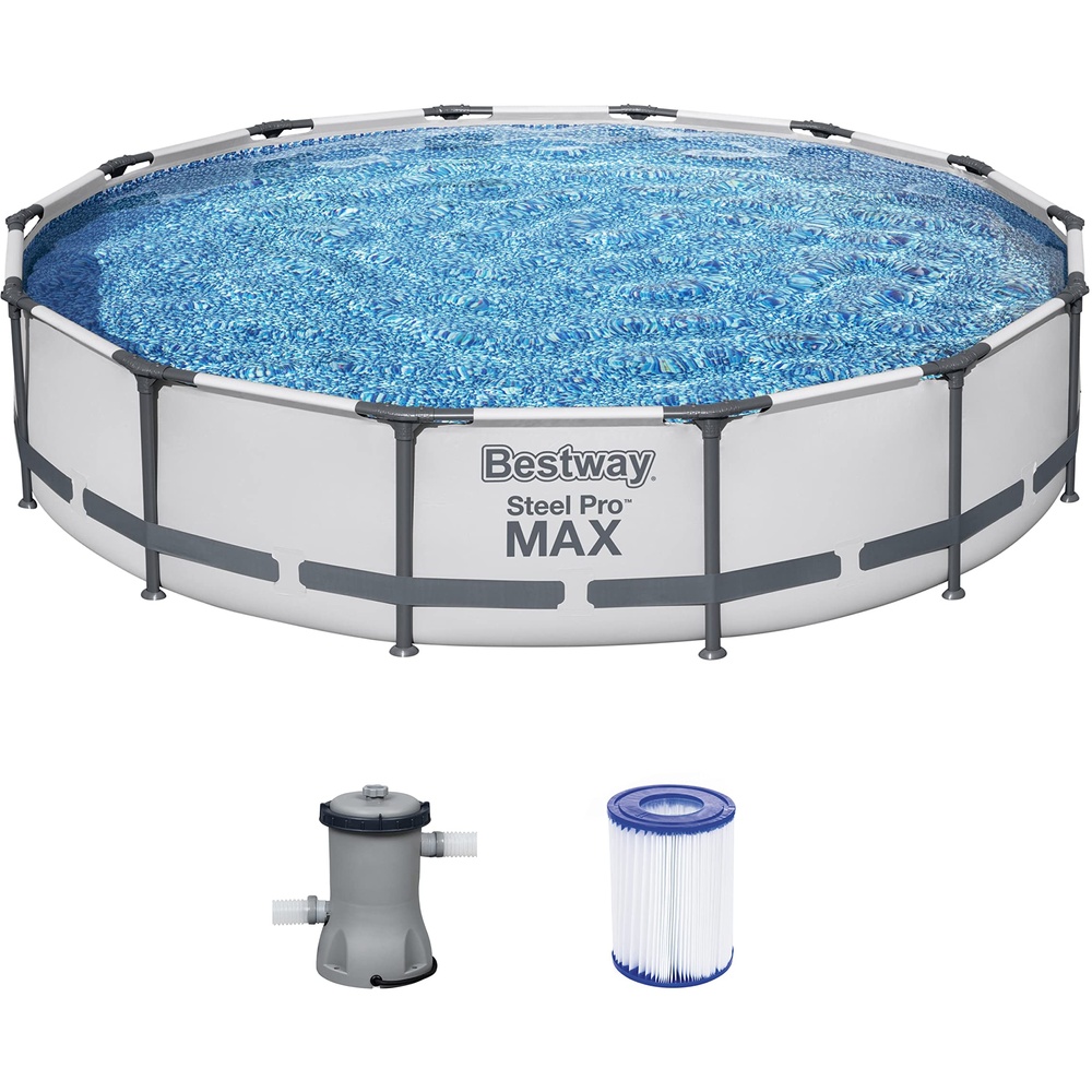 BESTWAY Steel Pro Max Frame Pool Set 427 x 84 cm lichtgrau inkl. Filterpumpe  ab 139,90 € im Preisvergleich!