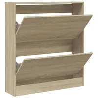 VidaXL Schuhschrank Sonoma-Eiche 80x21x87,5 cm Holzwerkstoff
