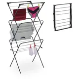Relaxdays Turm Wäscheständer klappbar schwarz