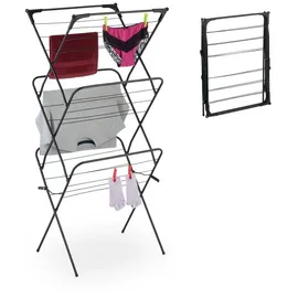 Relaxdays Turm Wäscheständer klappbar schwarz