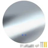 Tectake tectake® Runder LED Badezimmerspiegel, rahmenloses Design in 3 Lichtfarben - 60 cm