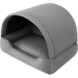 DOGGY Hundehöhle Hundebett Katzenbett Hundehütte Haustierbett Hundehaus Hundeliegen Hundesofa Korb Sofa Hundekissen Schlafplatz, Anthrazit, 82x58 cm