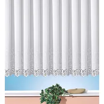 WECKBRODT Gardine WECKBRODT "Elina" Gr. 14, weiß, B:900cm H:145cm, Polyester, Gardinen, Gardine, echte Stickerei, Makramee, halbtransparent, Bordüre, gebogt, Store