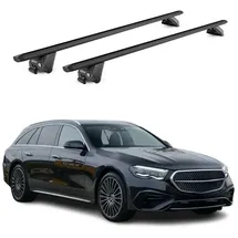 Aurilis OMAC Dachträger Aluminium TÜV geprüft für Mercedes E Klasse S213 Kombi 2017-2023 – Für integrierte Dachreling – T Nut – Max 100 kg – 2 Schlösser Schwarz