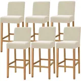 JHLD Samt Barhocker Stuhlhussen, Stretch Bar Stuhlhussen Elastische Stuhlhussen (Stühle Nicht Enthalten) Maschinenwaschbar Für Stuhl Mit Kurzer Rückenlehne-Beige-Satz von 6