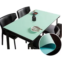 CIEEIN CIEHT PU Tischdecke Tischmatte Schreibtisch Tischfolie Schutzfolie Tischfoli Tischschutz Matte Wasserdicht Grün+Blau 80 * 120cm