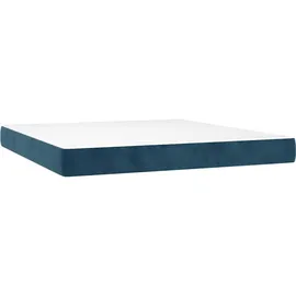 vidaXL Boxspringbett mit Matratze Dunkelblau 180x200 cm Samt