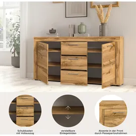 OTTO home AOSTA 125 x 80 x 35 cm Braun