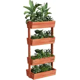 unho Hochbeet mit 4 Kästen, Blumenkasten Gemüsebeet Kräuterbeet Pflanzkübel Frühbeet, Blumenbeet Pflanzkasten aus Tannenholz, verstellbar, für Terrasse Balkon & Garten