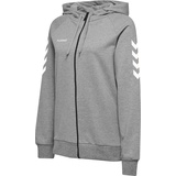 hummel Damen Hmlgo Cotton Zip Hoodie Kapuzenpullover, Grey Melange, L