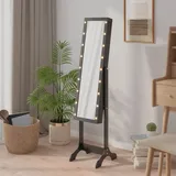 Cloris Designermöbel Standspiegel mit LED Schwarz 34x37x146 cm 2024 Neu - Schwarz