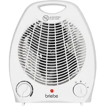 Briebe HT1126 Heizlüfter, Warm/Kaltluft, 2 Leistungsstufen, Raumthermostat, Tragbarer Weiß - Weiß
