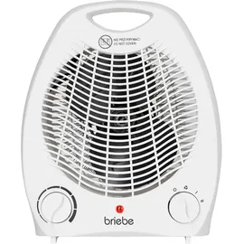 Briebe HT1126 Heizlüfter, Warm/Kaltluft, 2 Leistungsstufen, Raumthermostat, Tragbarer Weiß - Weiß