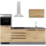 BASIC by Balculina Küchenzeile Jazz 260 cm anthrazit/artisan eiche/metallic braun