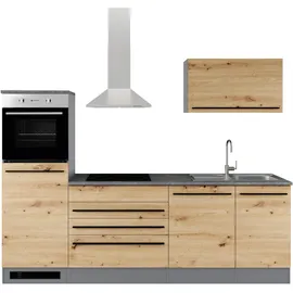 BASIC by Balculina Küchenzeile Jazz 260 cm anthrazit/artisan eiche/metallic braun