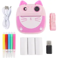 Sofortdruck-Kinderkamera, Kitty-Digitalkamera Zum Drucken von Fotos für Kinder, 4-facher Zoom, für 3-, 4-, 5-, 6-, 7-, 8-, 9- und 10-jährige Mädchen und Jungen, mit