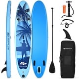 GOPLUS Aufblasbares SUP Board, Stand Up Paddle Board, SUP Board mit Verstellbarem Paddel und Pumpe, Surfboard mit Finne & Sicherheitsleine, inkl. Tragetasche & Reparaturset