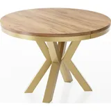 WFL GROUP Esstisch, Eiche Wotan, Rund,Rund, 120x76x120 cm, Esszimmer, Tische, Esstische