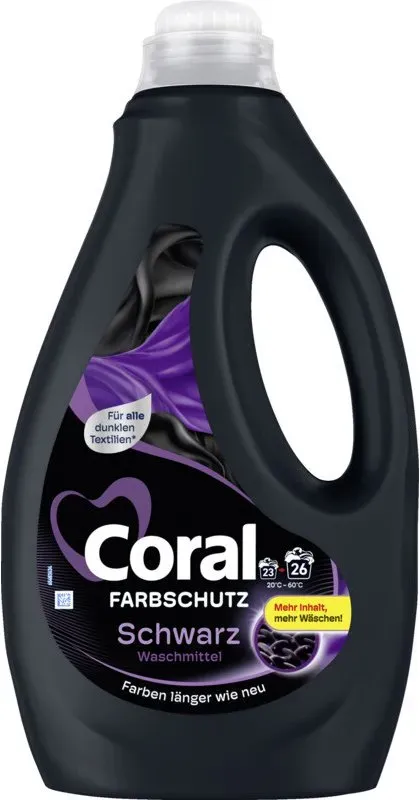 Coral Waschmittel Black Velvet Colorwaschmittel, flüssig, Color Shine, 1,3 Liter, Waschladungen 26