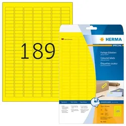 HERMA Farbige Etiketten 25,4 x 10 mm, 3.780 Etiketten, gelb, ablösbar