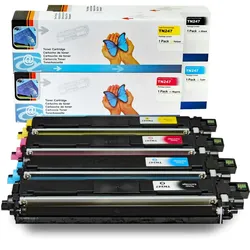 Kompatibel Brother TN-243BK / TN-247BK, TN-243C / TN-247C, TN-243M / TN-247M, TN-243Y / TN-247Y Sparset 4 Toner alle Farben von D&C