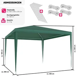Tectake tectake® Pavillon Kara 3 x 3 m,