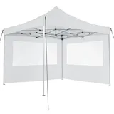 Tectake Faltpavillon 3 x 3 m inkl. 4 Seitenteile weiß