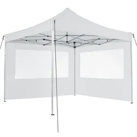 Tectake Faltpavillon 3 x 3 m inkl. 4 Seitenteile weiß