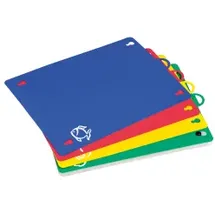 KESPER Schneidebrett-Set Kunststoff 4-tlg. 30 x 40 cm Blau/Grün/Rot/Gelb/Weiß