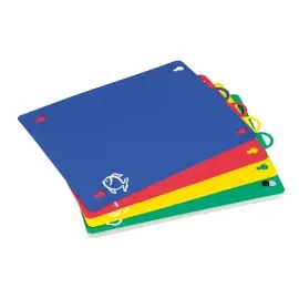 KESPER Schneidebrett-Set Kunststoff 4-tlg. 30 x 40 cm Blau/Grün/Rot/Gelb/Weiß