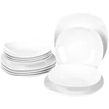 Home4You Tafelservice 12-tlg. eckig weiß