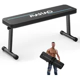 MAHAO Hantelbank Flachbank, Klappbar Fitness Flachbank für Ganzkörpertraining,Hantelbank Trainingsbank für das Heim-Fitnessstudio, Schwarz