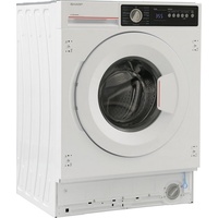Sharp Einbauwaschmaschine »ES-NIB814BWNA-DE«, ES-NIB814BWNA-DE, 8 kg, 1400 U/min., 74779738-0 weiß