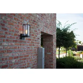 Lutec Außenwandleuchte Aluminium, Glas, Metall, Stahl 31,3 cm E27 schwarz