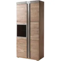 Massivmoebel24 Vitrine Akazie 90 x 45 x 204 cm Beige