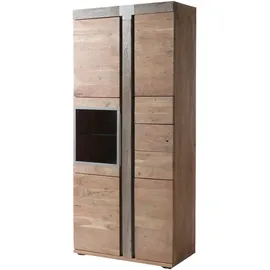 Massivmoebel24 Vitrine Akazie 90 x 45 x 204 cm Beige