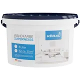 kör4u Wandfarbe superweiss 5 Liter – Innenfarbe matt, weiß, hohe Deckkraft, lösemittelfrei, TÜV-geprüft, spritzarm, für Wände & Decken