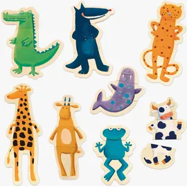 Djeco Crazy Holz Magnete Tiere