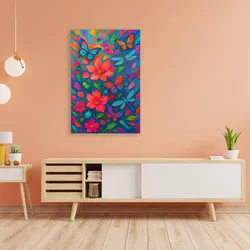 Acrylglasbild QUEENCE "Wiese", bunt (farbe bild(er): bunt), B:40cm H:60cm, Acrylglas, Bilder, Knallige, tolle Farben auf hochwertigem Acrylglas gedruckt