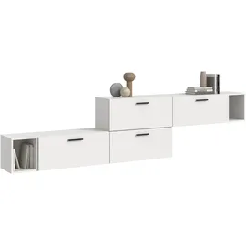 xonox.home Xonox Wohnwand, Weiß, Holzwerkstoff, 276x97x34 cm Wohnzimmer, Wohnwände, Anbauwände