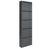 Kaufexpress GmbH Schuhschrank Metall-Schuhregal „Dublin“ mit 4/5 Klappen, Modernem Lochmuster Platzsparender Schuhschrank aus Metall mit moderner Front“ schwarz