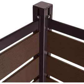 Mendler Mülltonnen-Zaun HWC-K57 130 x 300 x 110 cm braun