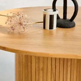 sweeek Ovaler Esstisch 8 Plätze 0 x 0 x 0 cm Braun/Schwarz