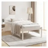 furnicato Bett Seniorenbett aus massivem Kiefernholz Weiß 195,5 x 80,5 x 70,5 cm (1-tlg), Pflegebett mit Stauraum unter dem Rahmen und bequemer Rückenlehne weiß 80.5 cm x 195.5 cm x 70.5 cm