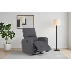 Relaxsessel HOME AFFAIRE "TOURNAY, TV-Sessel mit Recliner - und Liegefunktion, Webstoff", grau (dunkelgrau), H:96cm T:93cm, Sessel, Ruhesessel mit Beinablage, Liegefläche ideal verstellbar 105-135