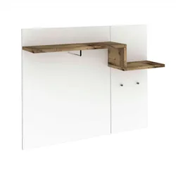 Dmora Eingangsmöbel Ezio, Moderner Multifunktionseingang, Mehrzweckschrank für Atrium, 100% Made in Italy, cm 120x30h100, Weiß glänzend und Ahorn