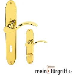 Hoppe Türdrücker Caracas BB WC Messing poliert F71 Türgriff Türklinke Türbeschlag, Ausführung: Buntbart (BB)