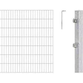GAH Alberts Doppelstabmattenzaun 2800 x 160 cm Silber/Metall