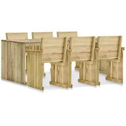 vidaXL 7-tlg. Garten-Essgruppe Imprägniertes Kiefernholz