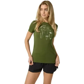 super.natural Damen Rock Flowers T-Shirt (Größe L, oliv)